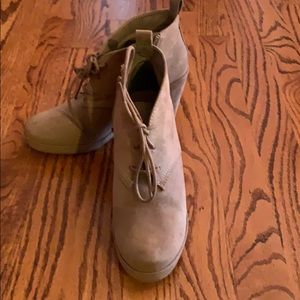 Tan vegan leather ankle boots